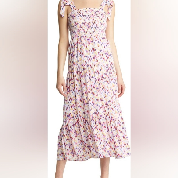 SAM EDELMAN Confetti Smocked Bodice Maxi Sundress - Picture 3 of 11